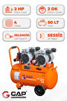 Hava Kompresörü Sessiz ve Yağsız  50Lt GPS750X2