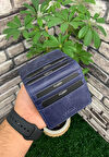 Guard Antik Lacivert Patlı Tasarım Deri Kartlık - GRD2403XW22440
