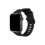 Apple Watch 38mm Kr408 Çizgili Silikon Kordon - Siyah