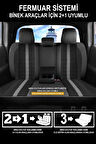 Renault Express  Uyumlu 5 KOLTUK TAM SET SİNOP SERİSİ VELUR KUMAŞ OTO KOLTUK KILIFI KOKMA TERLETME YAPMAZ SİYAH