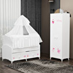 Garaj Home Defne Prenses Beşik Yıldız 2 Dolap Yatak ve Uyku Setili-