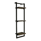 Çelik Duvar Rafı – 95 cm | 3 Masif Ahşap Raf & Siyah Çelik - Raflık 95cm - Masif Ahşap - Ceviz