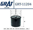 Grat 11204 Yağ Filtresi Clio I-II-III Kango-Express-Twingo-Modus-Sandero 1.2-1.2 16V 8200257642