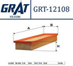 Grat 12108 Hava Filtresi Partner-Berlingo 96-207 06-C2-C3 03-1.1-1.4-1.4L 1444.VJ