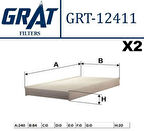 Grat 12411 Kabin Filtresi Çiftli C-Elysee 1.2VTI 1.6 HDI-301 1.2VTI 1.6 HDI 1.6 VTI 2011 9678792080