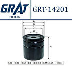Grat 14201 Yağ Filtresi Astra F-G-Corsa A-B-Vectra A-B-Chevrolet Lacetti 04-10-Rezzo 05-10-Kalos 1.4-Cruze 09-1.6-Aveo 06-08 1.3 650401