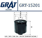 Grat 15201 Yağ Filtresi Volkswagen Caddy 96-11 Golf 04-14 Polo 91-14 Ibiza 93-15 Leon 00-13 Fabia 00-14 030115561AN