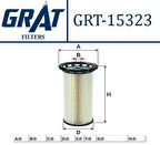 Grat 15323 Yakıt Filtresi Volkswagen Golf 13-Passat 15-Polo 18-A3 13-20 Leon 13-Octavia 13 Kısa Tip 5Q0127177
