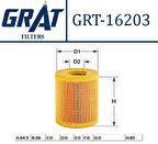 Grat 16203 Yağ Filtresi Kısa Tıp Kagıt Accent 03>06 Getz 02>06 1.5 Crdı 3Cyl