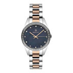 Gant GT077004Y Kadın Kol Saati | 34 mm Lacivert Kadranlı, Taş Detaylı, Silver-Gold Çelik Kordon