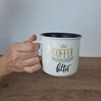 Kahve her şeyi harf yapar Porselen Kupa