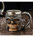 Miğferli Kuru Kafa Tasarım Kupa Bardak