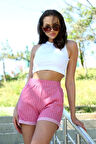 Moda Şort Crop Pembe Takım