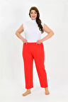 Moda Kadın Pamuklu Büyük Beden Alt Pijama Kırmızı
