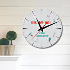 Diş Hekimine Hediye Duvar Saati Cam Duvar Saati