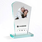 Kişiye Özel Fotoğraflı ve Spotify Tasarımlı Kristal Plaket