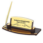 İş Güvenliği ve Sağlığı Uzmanlarına Özel Ahşap Kalemli Masa Üstü İsimlik