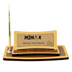 Mimarlara Özel Tasarımlı Kalemli Ahşap Masa İsimliği