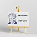 Kişiye Özel Atatürk Tasarımlı İroka Ayaklı Masa Üstü İsimlik