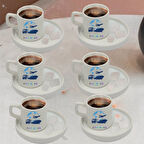 Kurumsal Firmalara Özel Logolu 6'lı Türk Kahvesi Fincanı ve Altı