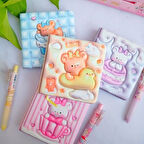 Kawaii  Ayıcık Yumuşak Kapaklı Pofidik Defter Hatıra Defteri 1 adet