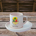 Kişiye Özel Osmanlı Tuğra Tasarımlı Türk Kahve Fincanı ve Altı