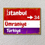 Kişiye Özel Retro Sokak Tabelası  Ahşap Poster