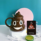 Poo Tasarımlı Kişiye Özel Deri Defter ve Bardak Hediye Seti