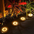 Solar Güneş Enerjili 8 Ledli Kazıklı Çim Zemin Bahçe Aydınlatma 3 W Gün Işığı (1 Adet)