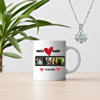 Kişiye Özel Film Şeridi Fotoğraflı Sevgili Kupası ve Gece Parlayan Lotus Kolye Hediyelik Seti