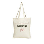 Mutlu Yıllar Tasarımlı Bez Çanta – Yeni Yıl Temalı Hediyelik Omuz Çantası