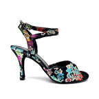 𝐀𝐋𝐌𝐄𝐑𝐎𝐀 | 𝐆𝐄𝐋𝐓𝐎𝐍𝐘® Çiçek Desenli Brokar Kumaş El Yapımı Kadın Topuklu Ayakkabı • Tango • Düğün • Gece