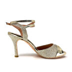 𝐀𝐔𝐑𝐄𝐋𝐈𝐀 | 𝐆𝐄𝐋𝐓𝐎𝐍𝐘® Altın Simli & Parlak Detaylı El Yapımı Kadın Topuklu Ayakkabı • Tango • Düğün • Gece