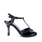 𝐋𝐔𝐍𝐀𝐑𝐀 | 𝐆𝐄𝐋𝐓𝐎𝐍𝐘® Siyah Rugan Deri T-Bantlı El Yapımı Kadın Topuklu Ayakkabı • Tango • Düğün • Gece