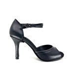 𝐍𝐎𝐂𝐄𝐋𝐋𝐀 | 𝐆𝐄𝐋𝐓𝐎𝐍𝐘® Siyah Mat Deri El Yapımı Kadın Topuklu Ayakkabı • Tango • Gece • Özel Gün