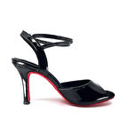 𝐎𝐁𝐒𝐈𝐃𝐈𝐀 | 𝐆𝐄𝐋𝐓𝐎𝐍𝐘® Siyah Rugan & Kırmızı Süet Taban El Yapımı Kadın Topuklu Ayakkabı • Tango • Düğün • Gece • Özel Gün