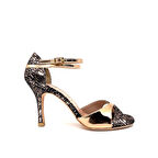 𝐑𝐄𝐒𝐒𝐀𝐍𝐀 | 𝐆𝐄𝐋𝐓𝐎𝐍𝐘® Altın Bronz & Yılan Dokulu El Yapımı Kadın Topuklu Ayakkabı • Tango • Gece • Düğün • Sahne