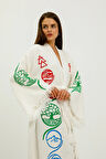 Müslin Kimono %100 Pamuklu Hayat Ağacı Baskılı Desenli Bornoz Kaftan Sabahlık