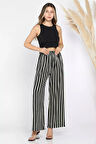 Çizgili Bol Paça Yürüyüş Pantolonu