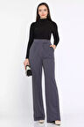 Kadın Yüksek Bel Cırtlı Bol Paça Palazzo Pantolon