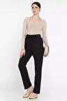 Bel Bağlamalı Lastikli Kadın Boru Paça Büyük Beden Pantolon