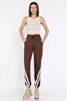 Bel Ve Paça Lastikli Şerit Detaylı Kadın Eşofman Altı