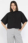 Kadın Çift Cepli Kısa Kol Gömlek