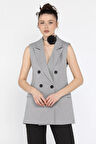 Kadın Kruvaze Yaka Astarlı Yelek