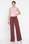 Kadın Bel Bağlamalı Likralı Kumaş Pantolon