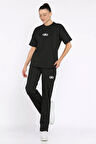 Bisiklet Yaka Nakışlı Kadın Tişört Pantolon İkili Takım