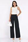 Kadın Bel Lastikli Cırtlı Palazzo Pantolon