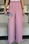 Kadın Bel Lastikli Piliseli Bol Kesim Pantolon