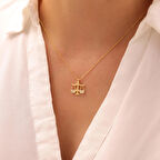 925 Ayar Gümüş Terazi Figürlü Hukukçu Kolyesi (Gold)