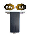 Kale Ayarlı Ahşap Ayak Mobilya Masa ve Dolap Ayağı(ANTRASİT)(KAYIN/GÜRGEN AĞACI)(15CM)(1 ADET)